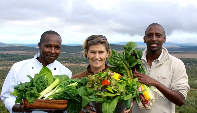 Michelle Gilardi (center), the chef and manager of Shamba Café & Shop